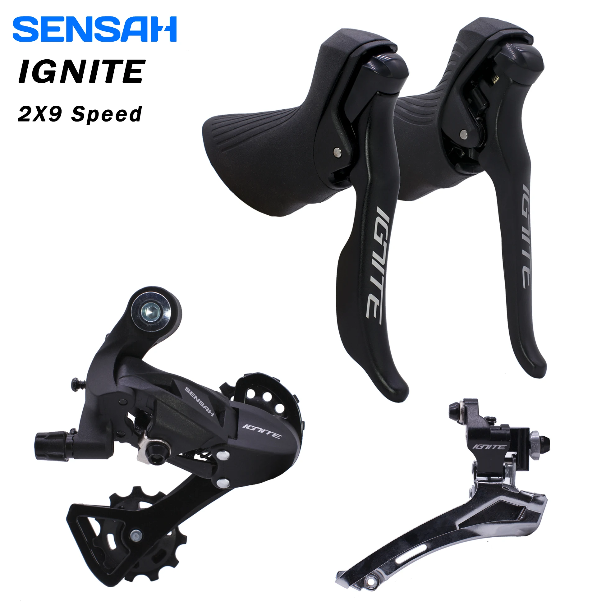 

SENSAH IGNITE 2x9s Speed Road Bike Groupset Shifter Derailleur Brake Lever Tiagra Sora Empire Pro R7000 105 New