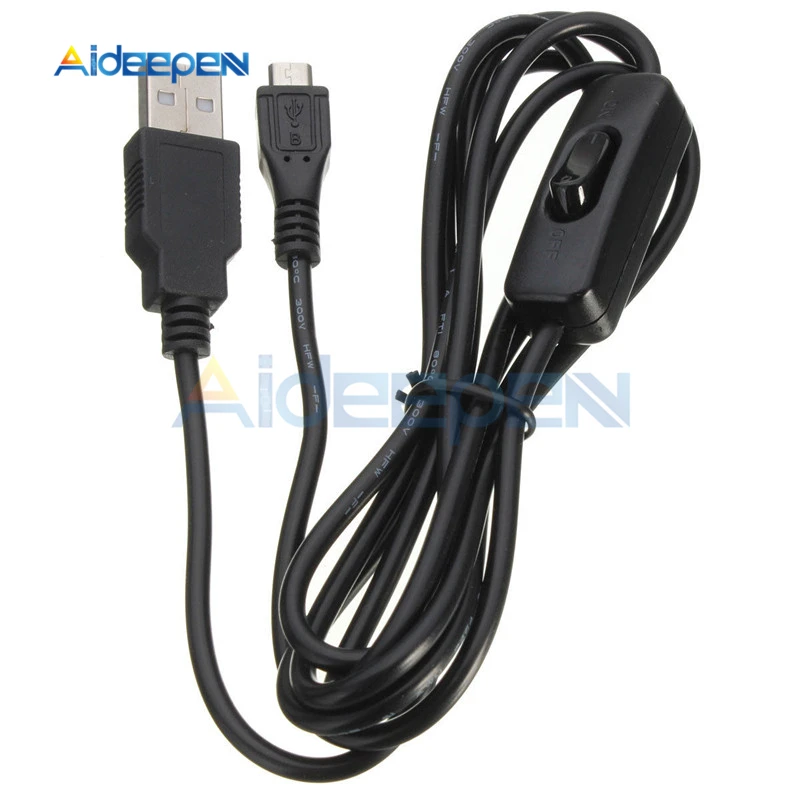 1,5 м Micro USB выключатель питания зарядное устройство кабель провода с включения/выключения для Raspberry Pi 3