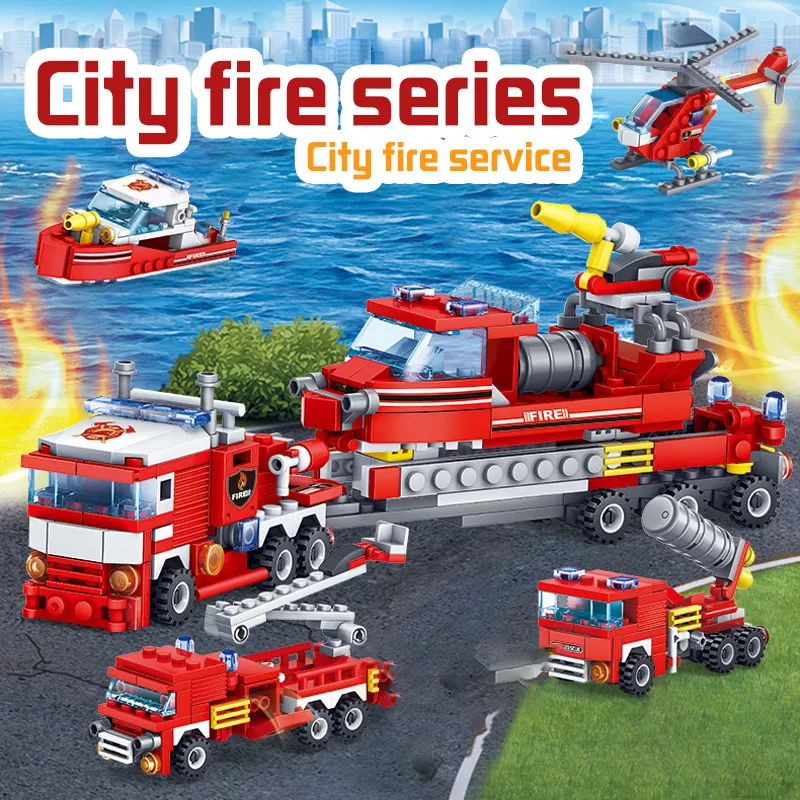 348 шт. пожарная станция строительные блоки совместимые с Legoingly City пожарные