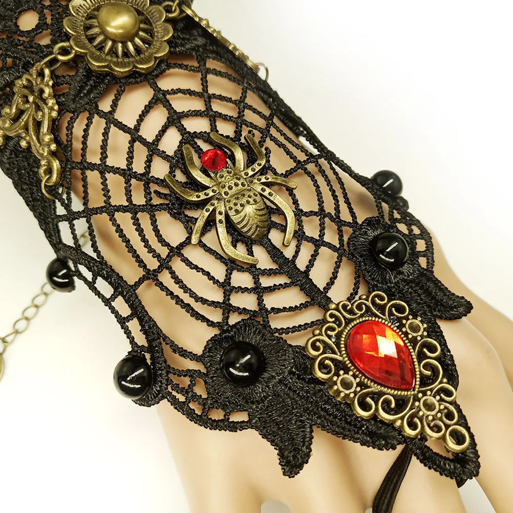 Женский браслет паутина черный кружевной женский аксессуары для Хэллоуина