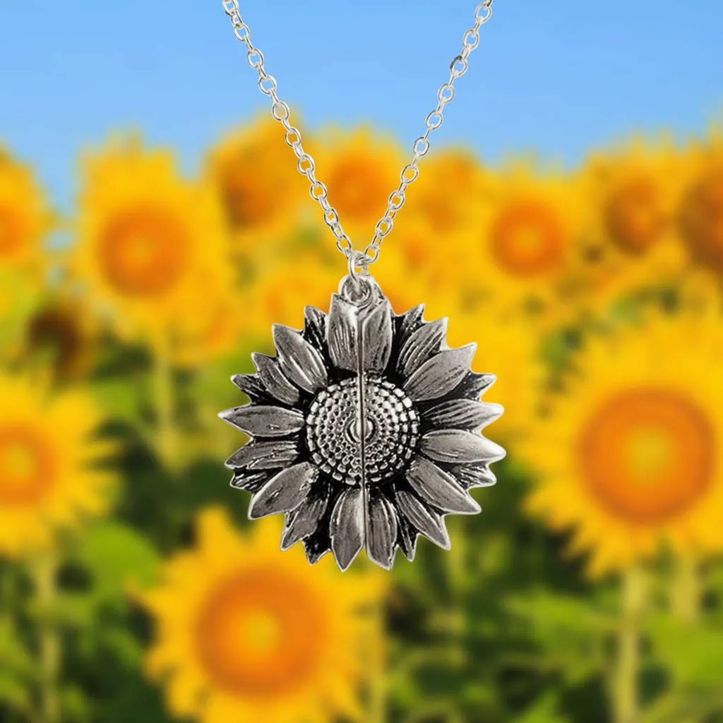 Простые металлические подвески ожерелье из подсолнечника с надписью вы мой