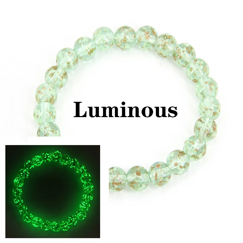Светится в темноте браслеты из нержавеющей стали для женщин светящиеся бусины 8