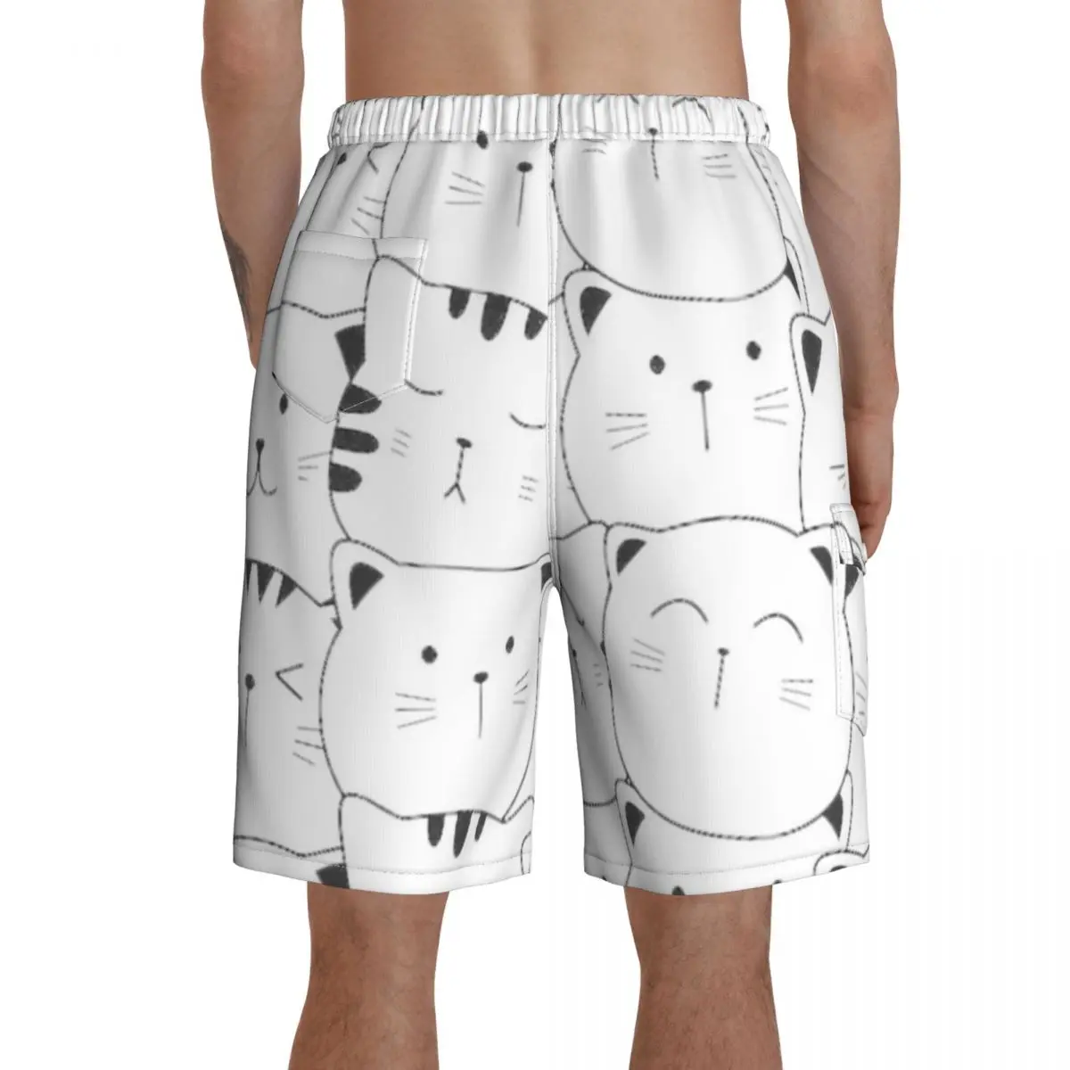 

Suspicious Cats Board Shorts Bathing Swimming Trunks Polyester Pattern Men Swim Trunks