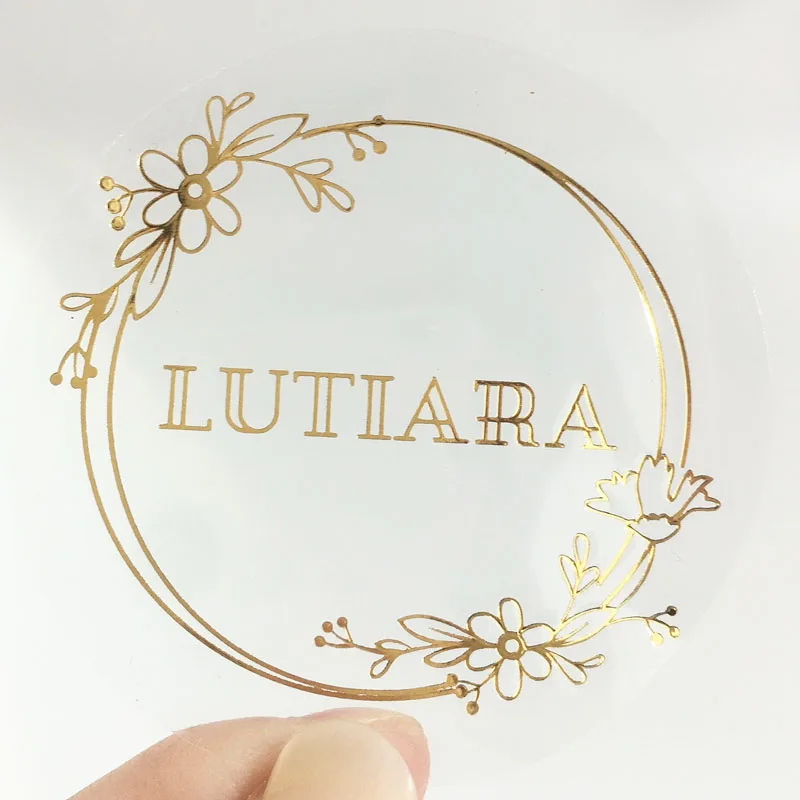 Золотые фольгированные наклейки 100 шт./лот индивидуальные деловые логотипы