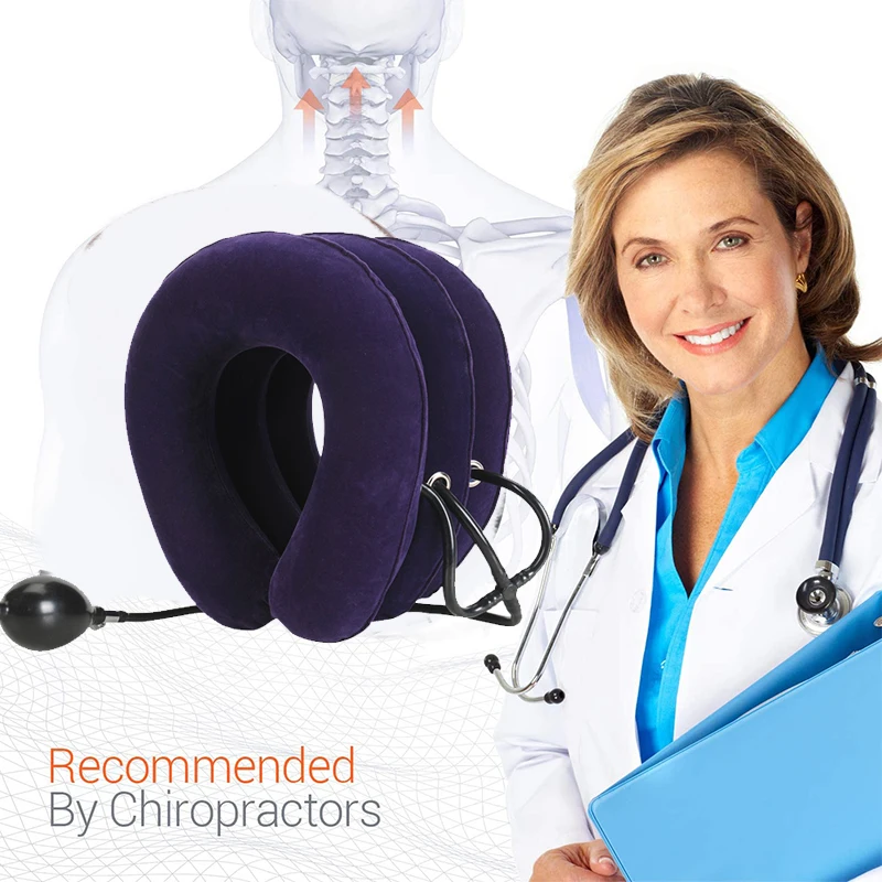 

Cervical Neck Traction Inflatable Adjustable Neck Stretcher Provide Neck Support Neck Brace And Soft Orthopedic Pillow Household