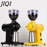 jiqi electric coffee grinder 10 file adjustable detachable coffee mill stainless steel sieve flat wheel bean grinding machine eu