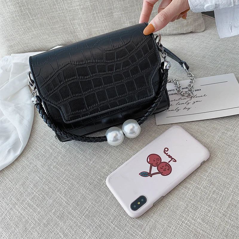 Модная женская маленькая квадратная сумка из крокодиловой кожи мягкая через