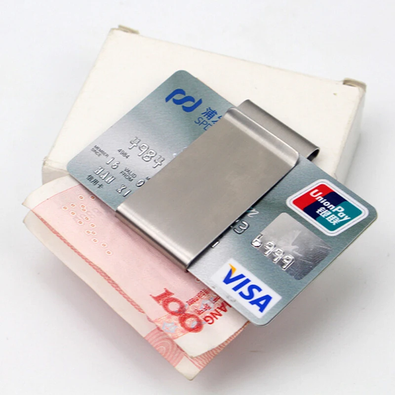 

1pc Two-Sided Stainless Steel Slim Pocket Money Clip Cash Clip