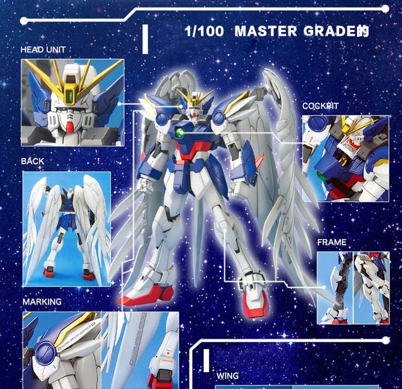 GAOGAO модель MG 1/100 XXXG-00W0 крыло Гандам ноль модель сборки с кронштейном Фигурки игрушки подарок