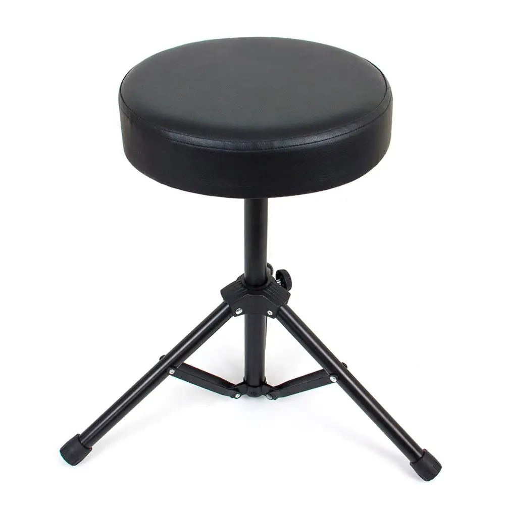 

Kmise Drum Throne Stool Round Chair Thick Padded Adjustable Foldable Seat for Drum Practice Percussion Instrument Accessories