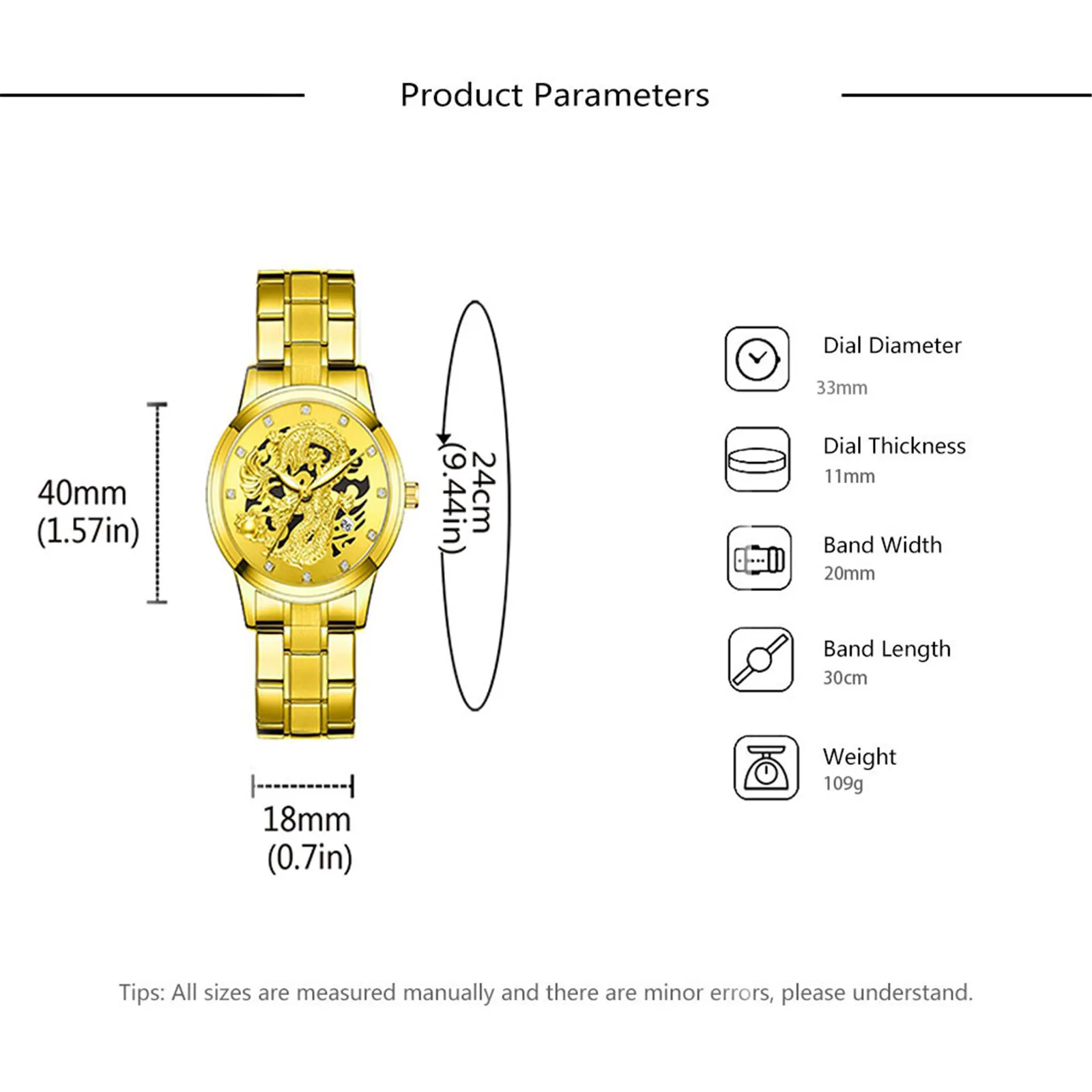 

Reloj Hombre Watches For Men Luxury Fashionable Leisure Gold Dragon Diamond Business Watch Quartz Wrist Watch F3