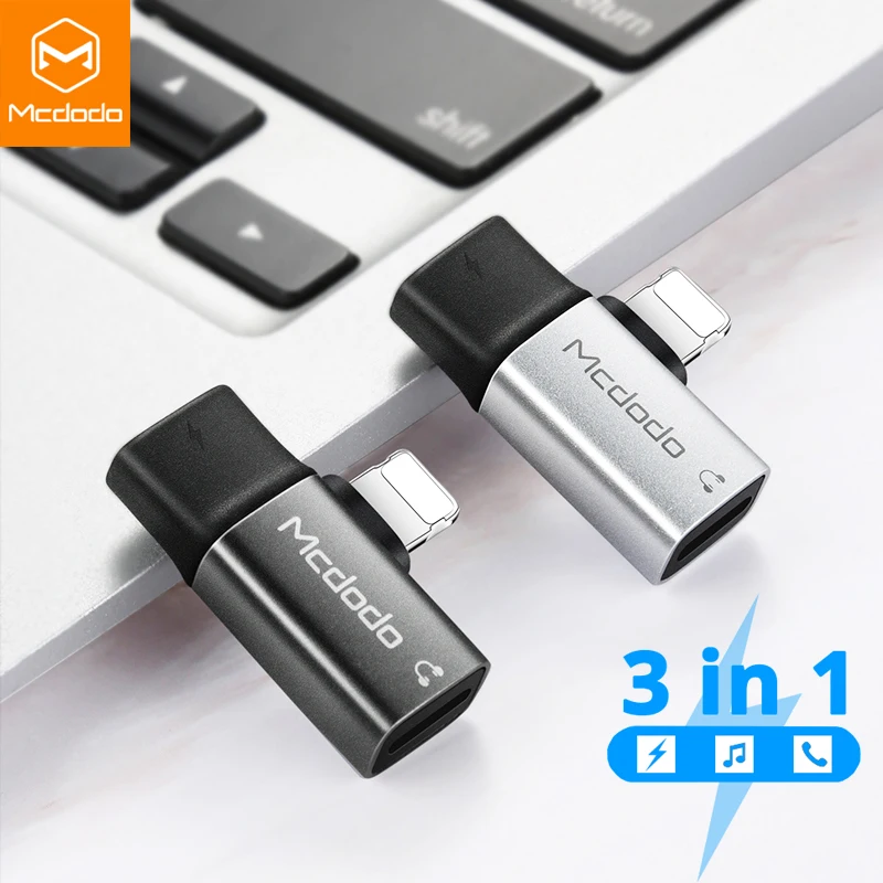 Mcdodo аудио Aux адаптер для iPhone 12 11 Pro Xs Max Xr X 8 7 наушники двойной lightning OTG 2A разветвитель заряда конвертер - изображение