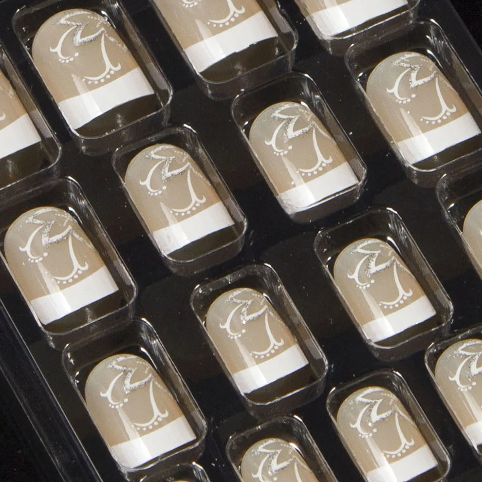 Модные 24 шт./компл. 10 размеров накладные ногти полное покрытие французские советы