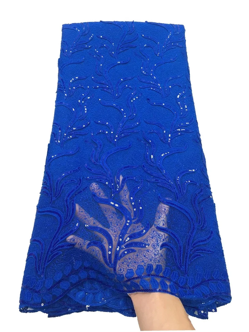 

White Nigerian Lace Fabrics 2021 High Quality Lace African Lace Fabric With Sequins French Lace Fabric For Dress Sewing NI4275-5