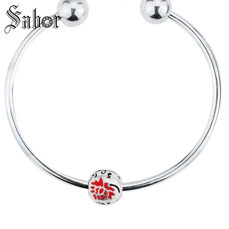 Европейский оригинальный открывающийся браслет с шармами серебряного цвета