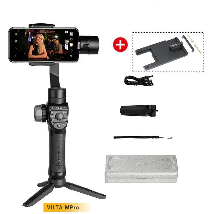With Gopro Adapter Freevision Vilta-M Pro 3-осевой карданный стабилизатор смартфона для huawei P30 Pro IPhone X XS samsung экшн-камеры Gopro 5/6/7 - Цвет: With Gopro Adapter