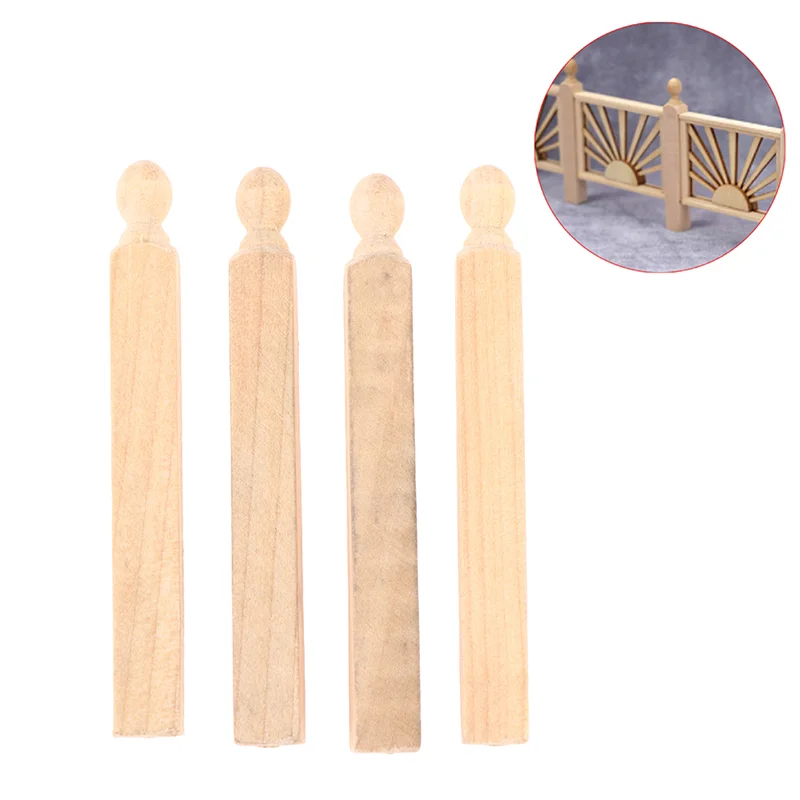 

1/4pcs/lot 1:12 Miniature Fence Post Model DIY Garden Dollhouse Accessories Doll House Garden Micro Landscape