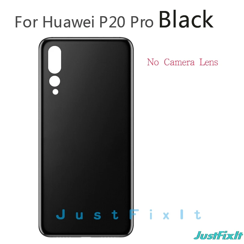 Black No Lens Для huawei P20 Pro Задняя стеклянная крышка батареи задняя дверь Корпус чехол панель для huawei P20 Pro Задняя стеклянная крышка с объективом камеры - Цвет: Black No Lens