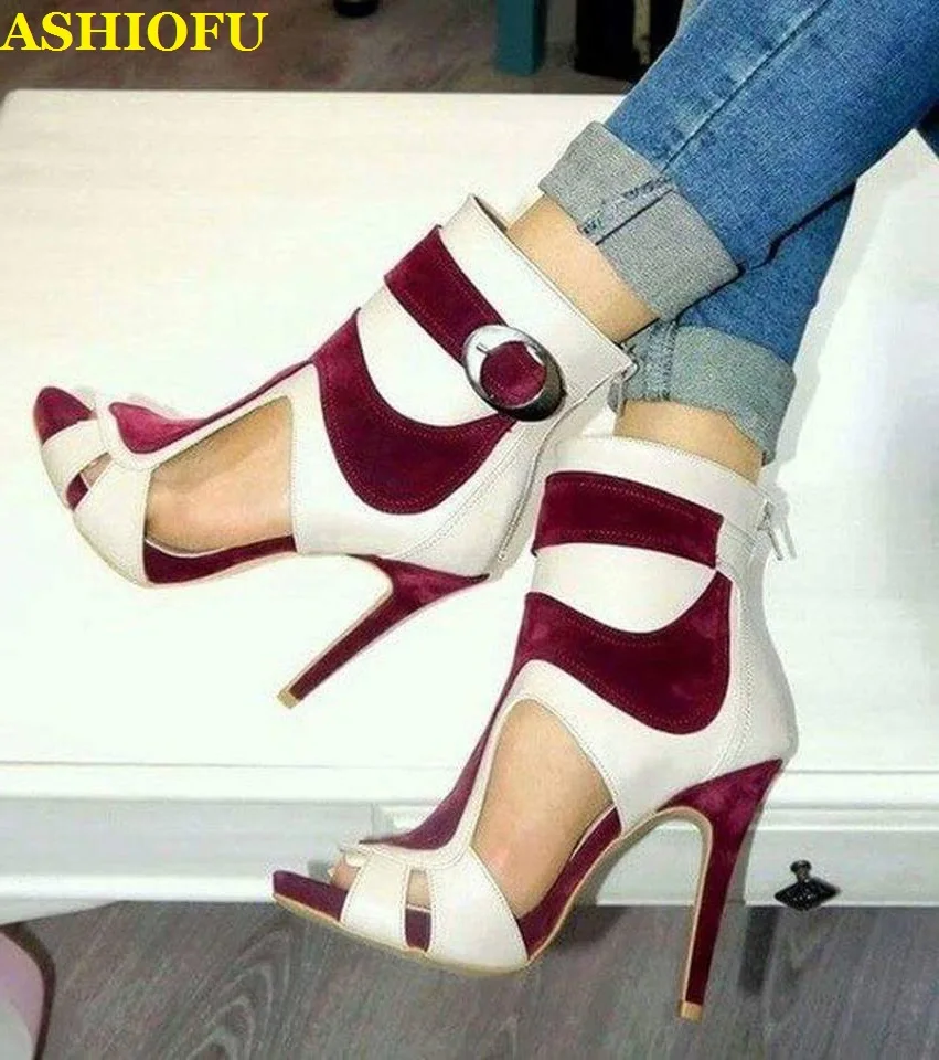 

ASHIOFU New Handmade Ladies High Heel Sandals Peep-toe Sexy Party Prom Summer Shoes Daily Wear Casual Fashion Sandals Shoes