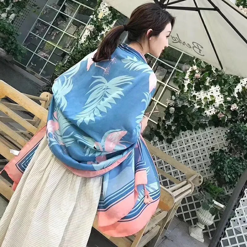 

2020 Spring New Style Women Scarf Printed Cotton Linen Tassels Shawl Sun-resistant Beach Towel Long Scarves Scarf Women 90*180cm