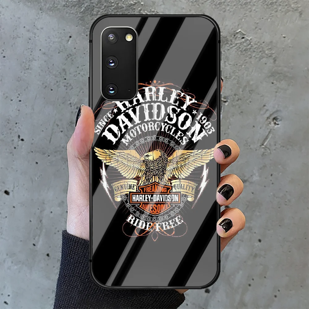 

Harley motorcycle Phone Tempered Glass Case Cover for Samsung Galaxy A M 12 20 21 30 31 40 50 51 52 70 71 72 E S Coque Bumper
