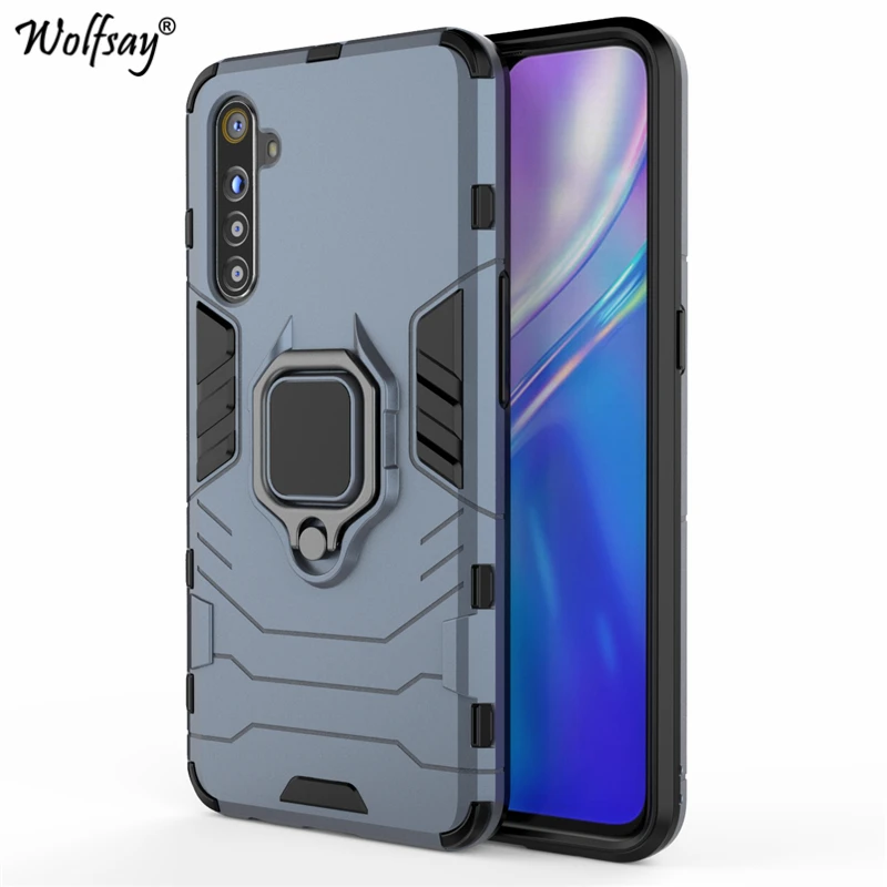 Navy Blue Для Realme XT чехол противоударный защитный металлический держатель для пальца чехол для телефона для Realme XT X2 защитный чехол Realme XT X2 K5 730G - Цвет: Navy Blue