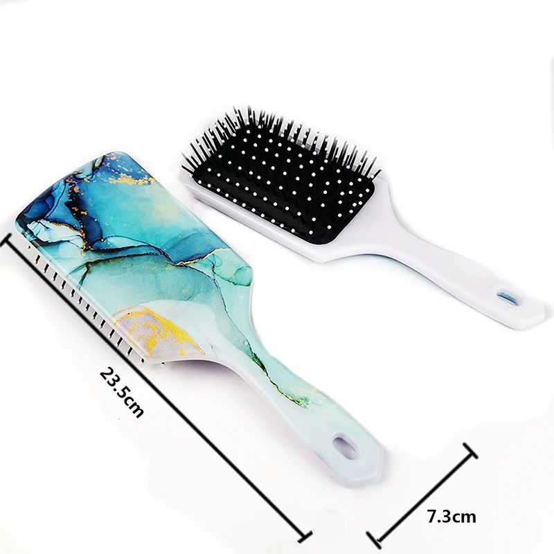 

Marble Hair Comb Hairbrush Salon Hairdressing Straight Curly Hair Comb Massage Paddle Brush Girl Detangling Hair Brush