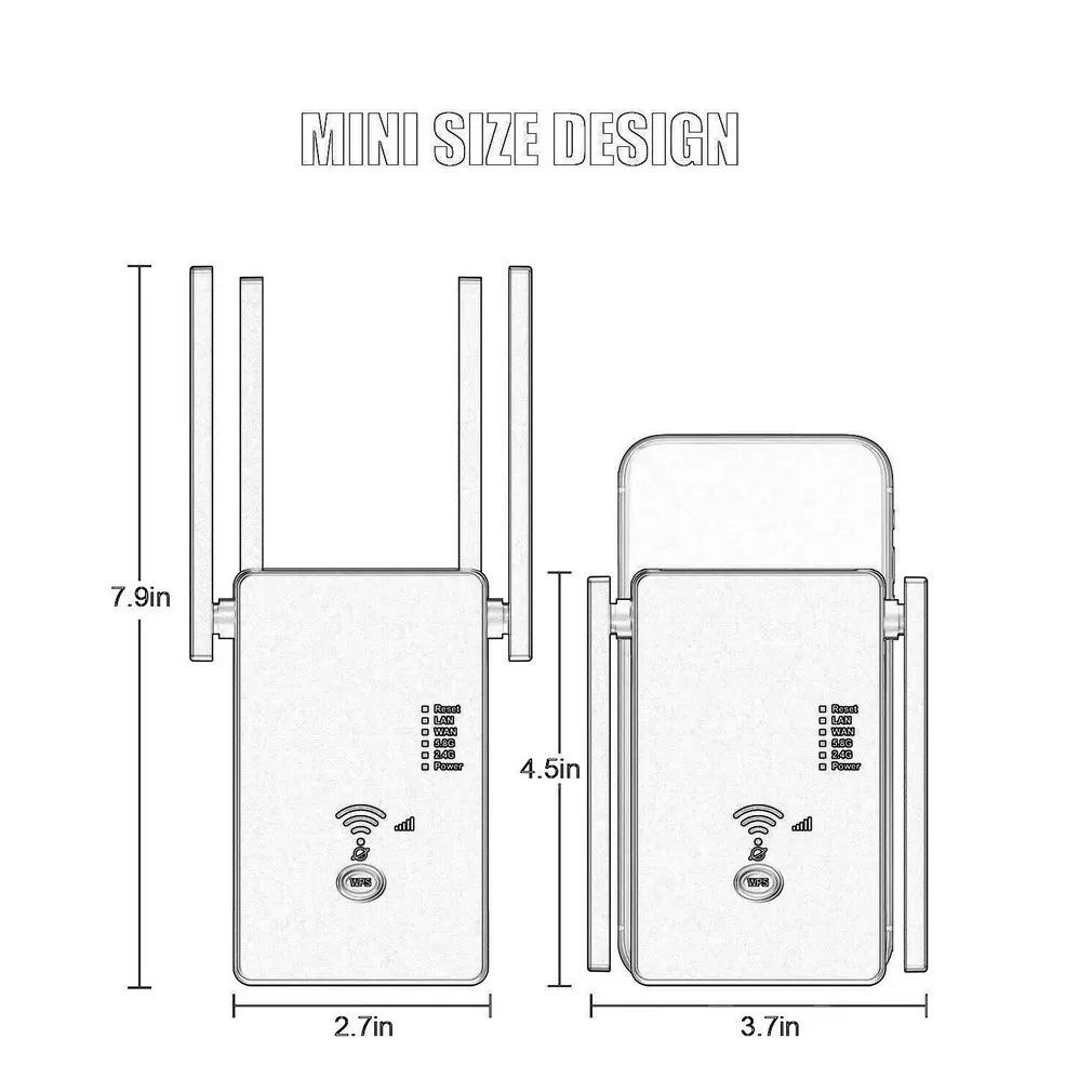 

2.4 5.8Ghz Dual Band Wifi Extender Wireless Wifi Range Extender Repeater Router AC1200M Wifi Booster Access Point US EU Plug