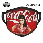 Модная уличная спортивная Маска Pin Up для девушек, мужчин и женщин, маски для рта, маски-Кокс для девушек, красная винтажная распродажа, топ для содовой пинап 50-х годов