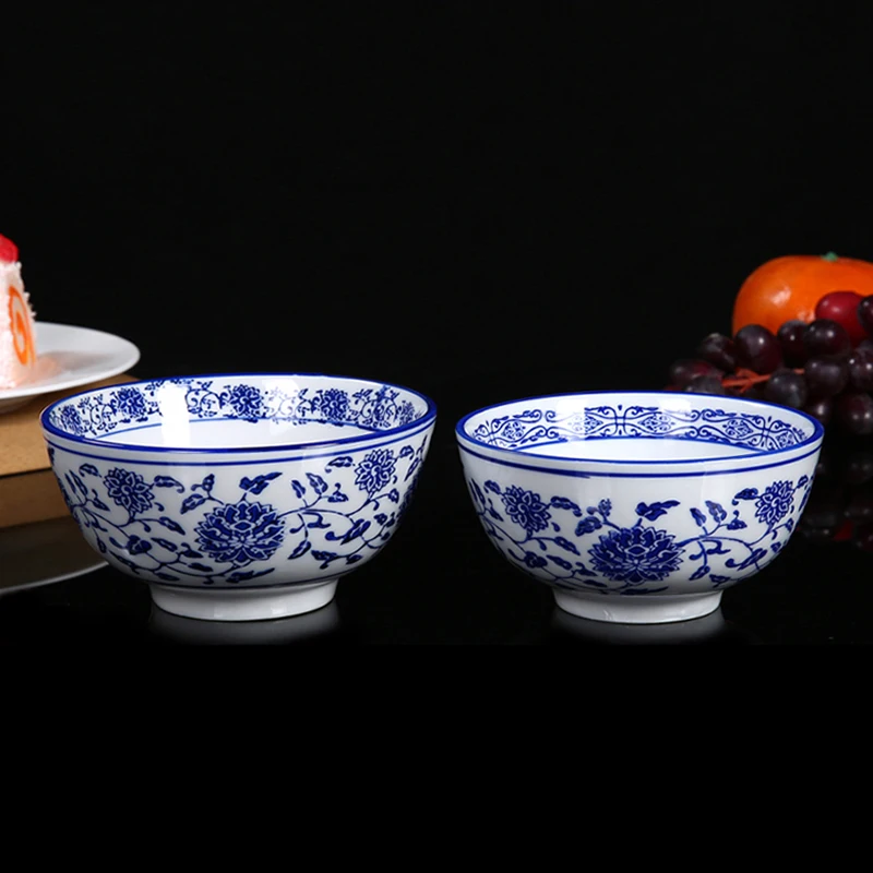 Синяя и белая фарфоровая миска для говядины Ramen ресторанная посуда отелей миски