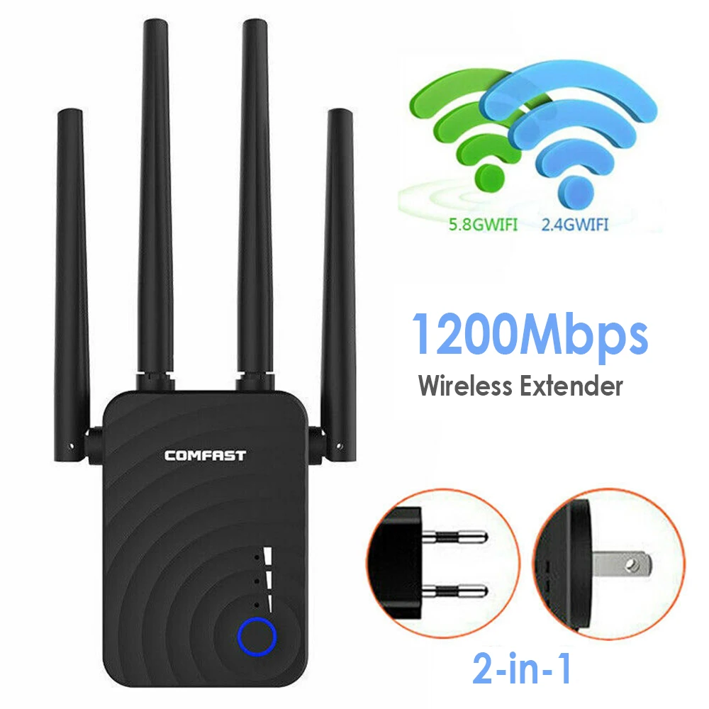 Повторитель Wi-fi Comfast 5 ГГц 1200 Мбит/с 4 антенны 2 дБи | Компьютеры и офис