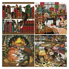 HUACAN вышивка крестиком наборы кошка белый холст украшение дома животные рукоделие Наборы 11CT 14CT DIY подарок