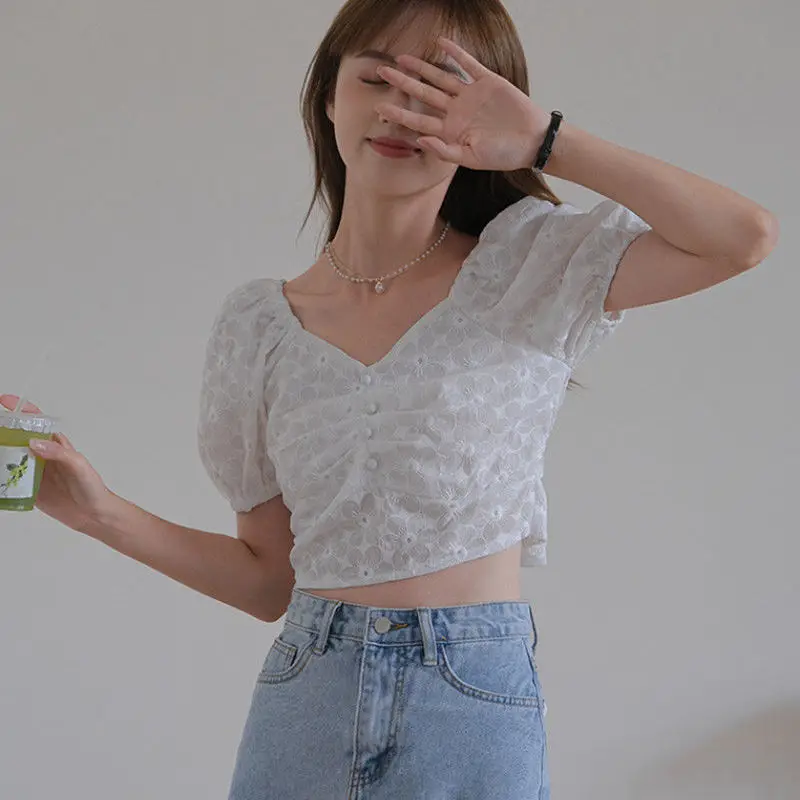 Блузка женская универсальная с рукавами-фонариками и открытой спиной | Женская