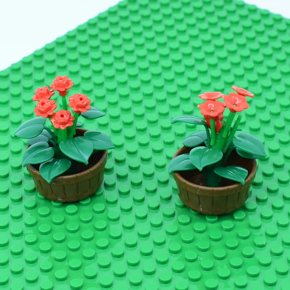 STZHOU Кирпичи DIY Красочные цветы горшок растения красная роза стволовых бочонок
