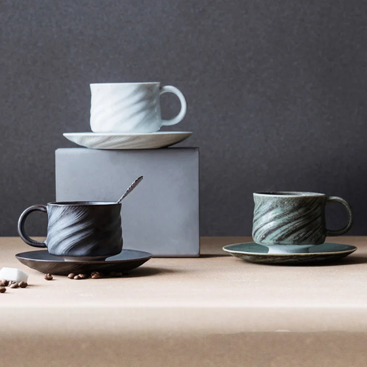 

Handmade Vintage Coffee Cup Set Porcelain Creative Ceramic Tea Cup Set Japanese Personality Tazas De Ceramica Coffeeware DK50CT