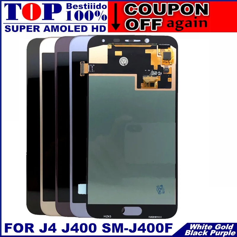 Сенсорный ЖК дисплей J400 AMOLED для Samsung Galaxy J4 J400F J400G/DS SM J400F|Экраны мобильных
