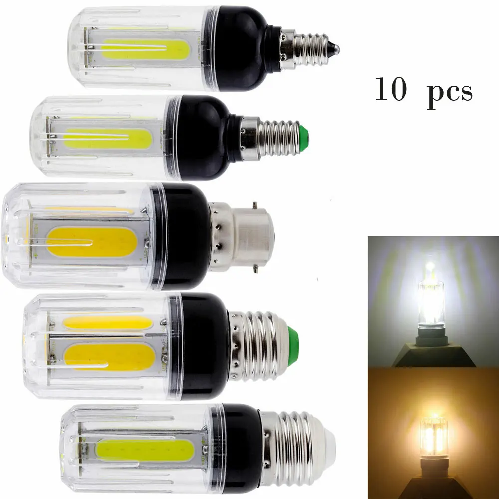 

10pcs/lots12W 16W LED Corn Bulb E27 E12 E26 E14 B22 COB White Light Replace 60W 80W Incandescent Lamp 110V 220V 85-265V