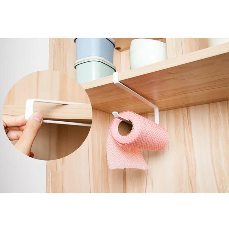 

New Home Kitchen Free Punch Paper Towel Rack with Paper Holder Rag Roll Paper Storage Rack Toilet Bathroom Towel Rack Hanger