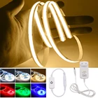 DC12V COB Светодиодные ленты с диммером 320 384 528 светодиоды высокой плотности линейный светильник веревка гибкий FOB Светодиодная лента 3000K 4000K 6000K