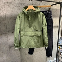 2021 autumn new mens jacket jacket youth trend casual autumn tooling mens student hooded jacket windbreaker
