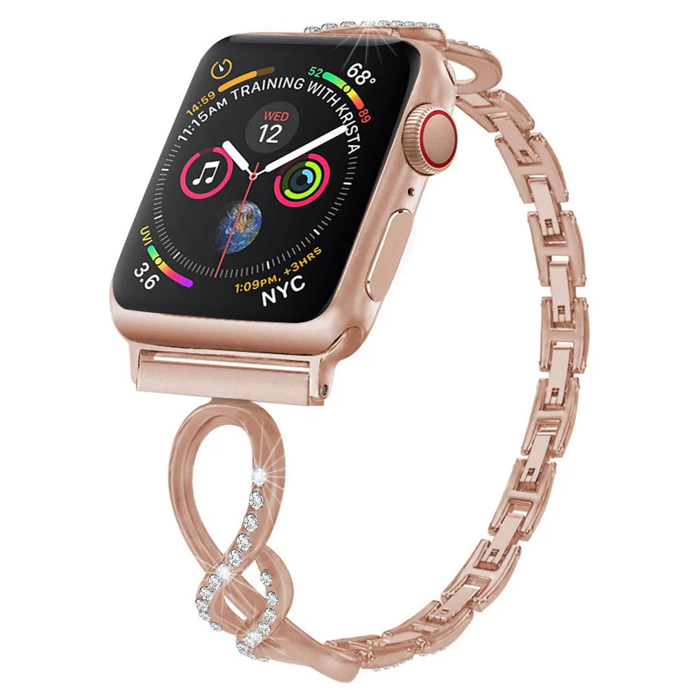 

Slim Diamond Bling Strap for Apple Watch 8 Band Series 7 SE 6 5 4 3 Metal Fresh Bracelet Ultra 49mm 41mm 45mm 44mm 40mm 42mm