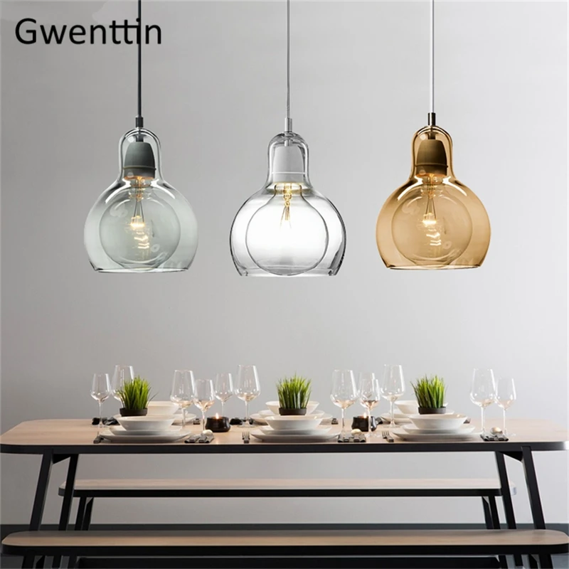 Современные стеклянные подвесные светильники светодиодная лампа в