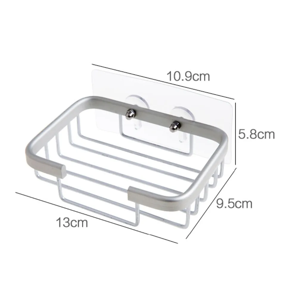

Aluminum Wall Mounted Soap Dish Creative Soap Holder Saver Bathroom Soaps Tray Storage Rack Shelf Drainer Basket Shower Caddy