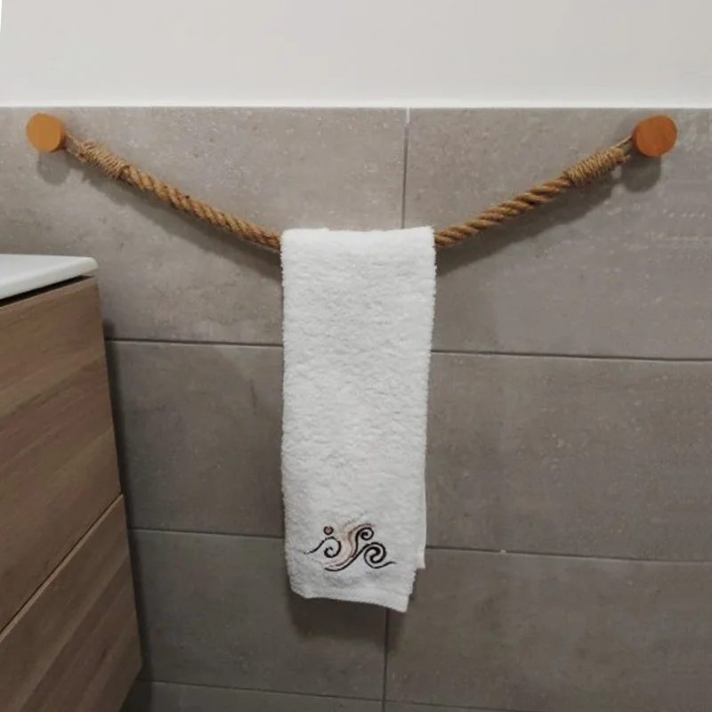 

Vintage Towel Hanging Rope Toilet Paper Holde Kitchen Bathroom Toilet Paper Holder Storage Rack Suction Cup Wall Mounted Movable