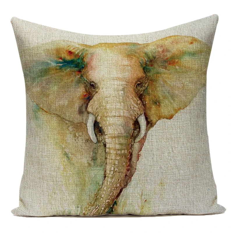 Африканский Стиль масло Paingting Животные слон распыления воды полиэстер наволочки