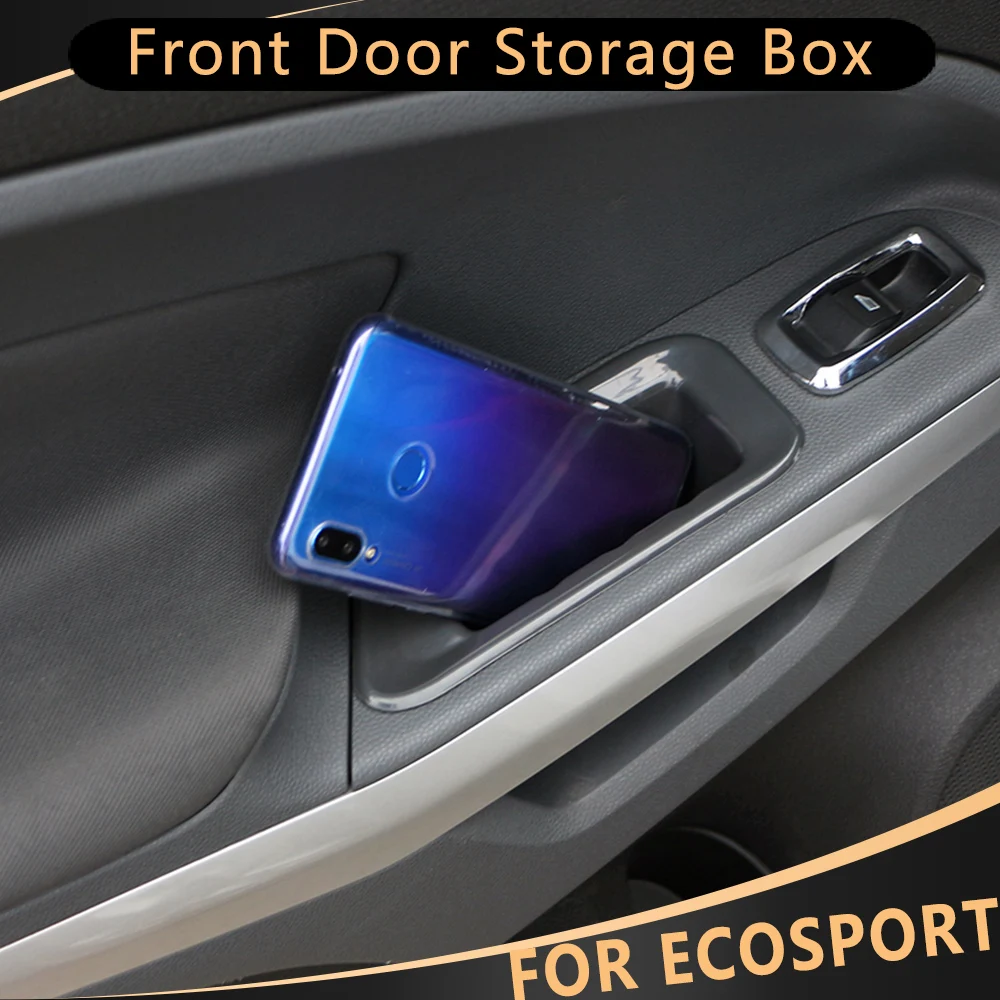 

For Ford Ecosport 2013 - 2021 2Pcs ABS Car Front Door Storage Box Case Container Stowing Organizer Interior Accessories
