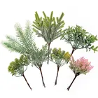 Искусственное растение, трава, сосна, для самостоятельного изготовления свадебного венка, аксессуары для рождества, гирлянда домашний декор, 6 шт.набор