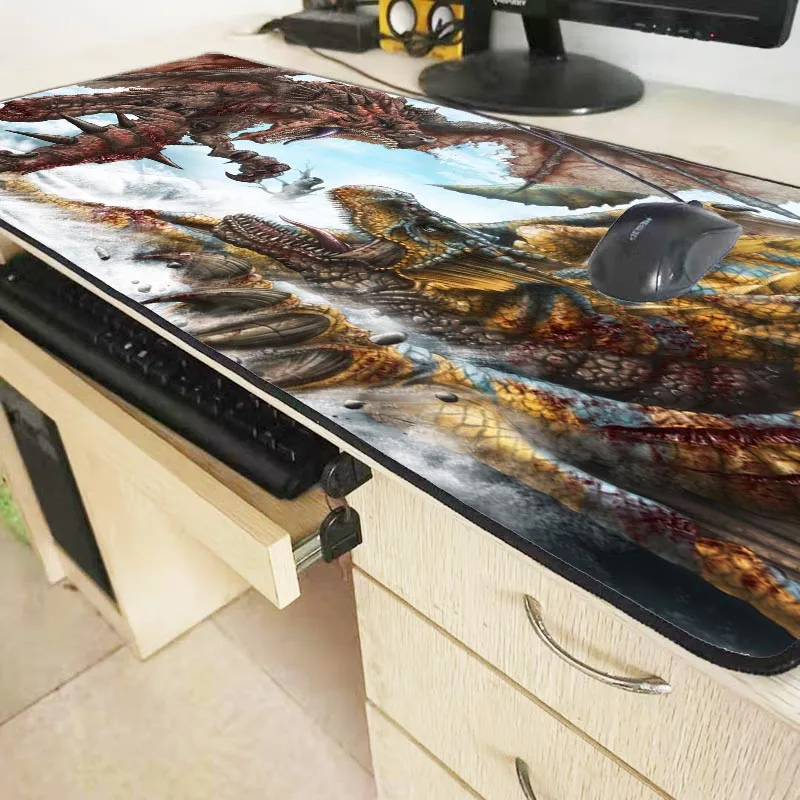 Mairuige 90X40 см Аниме монстр Охотник мир большой игровой коврик для мыши Коврик для мыши с блокирующим краем для компьютерной клавиатуры коврик для стола