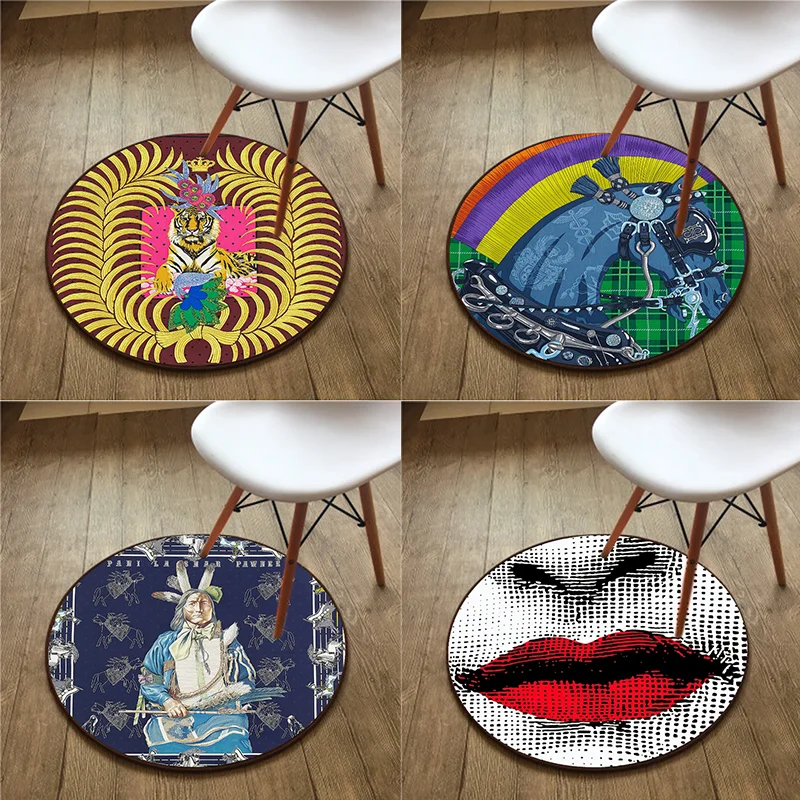 Креативный круглый коврик под стул для йоги упражнений бара гостиной ковер