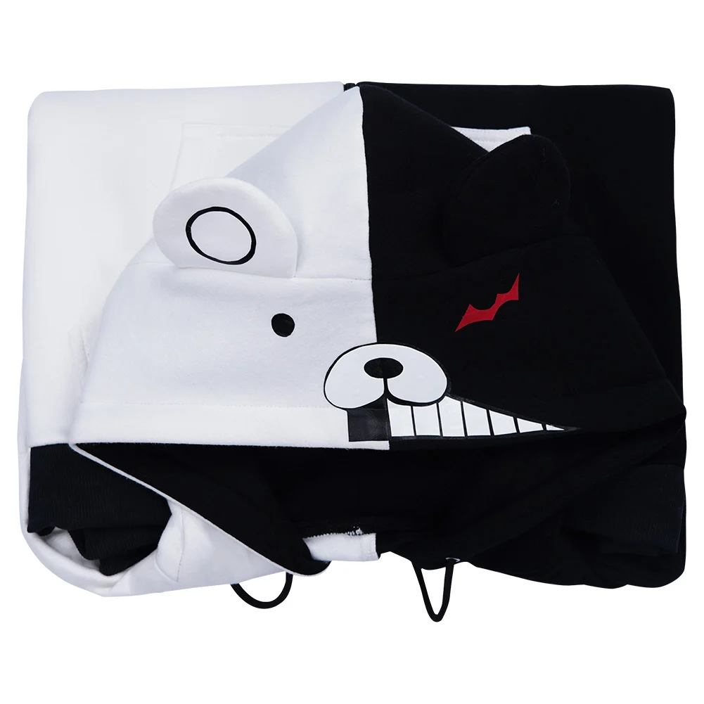 

Anime Cosplay Danganronpa Dangan Ronpa Monokuma Cosplay Hoodie Black and White Bear Zipper women men Jacket autumn winter Coat